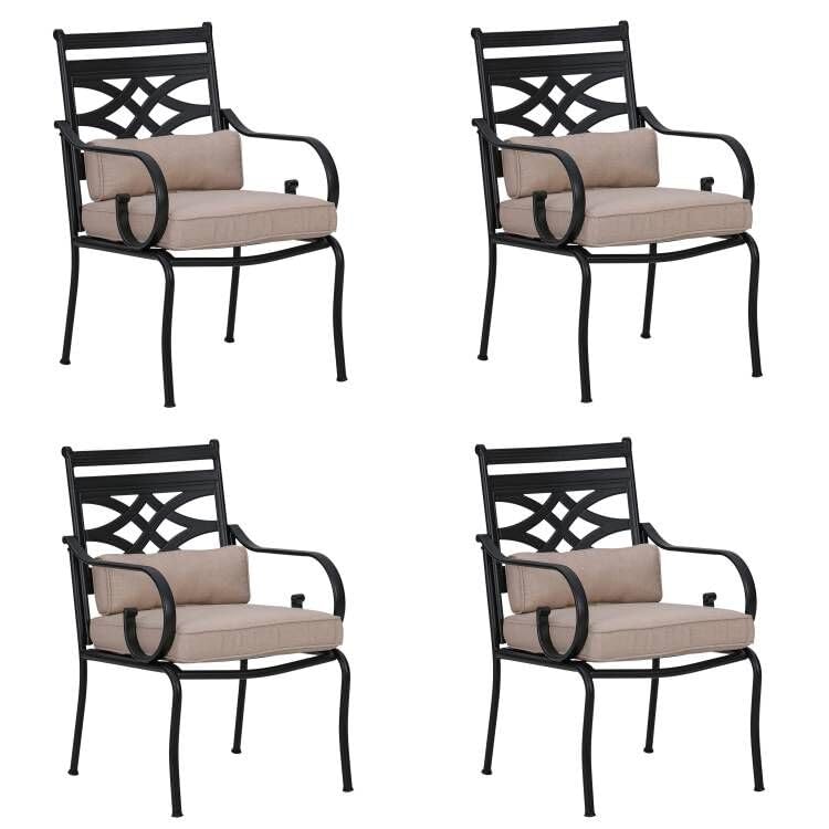 Sophia and William Patio Dining Chairs Set of 4, Outdoor Metal Armchairs, Outdoor Dining Chairs