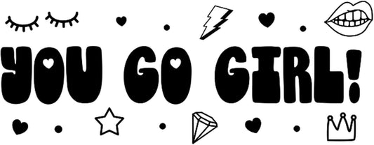 Custom Self-Inking Stamps | 49 Designs | Fun Phrases | Grading Made Easy | Classroom, Library Book Stamps ('You Go Girl!', Large)