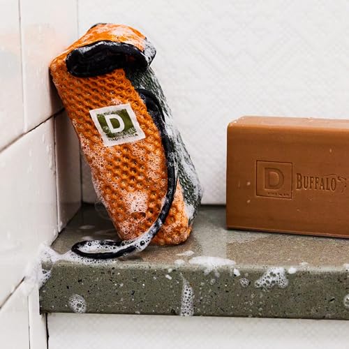 Duke Cannon Tactical Scrubber & Midnight Swim Soap Bundle - Refreshing Aquatic Scent, Coarse & Soft Mesh, 550-Mil-Spec Paracord, Military-Grade Soap Pouch