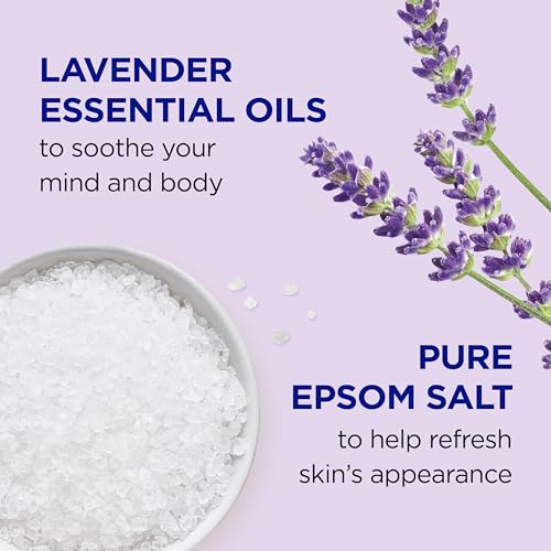 Dr Teal's Foaming Bath with Pure Epsom Salt, Soothe & Sleep with Lavender, 34 fl oz (Pack of 4)