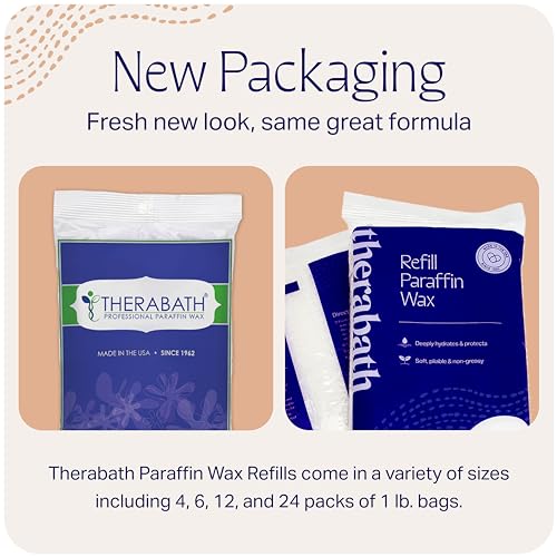 Therabath Paraffin Wax Refill - Thermotherapy - Use to Relieve Arthritis Discomfort, Stiff Muscles, & Dry Skin - for Hands, Feet, Body - Deeply Hydrates - Made in USA, 4 lb. Eucalyptus Rosemary Mint
