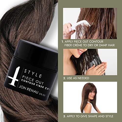 Jon Renau Piece Out Contour Fiber Crème – Wig Styling Cream for Synthetic, Heat-Friendly & Human Hair, 2 Ounces
