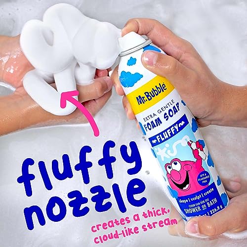 Mr. Bubble Extra Gentle Foam Soap - Fragrance Free Kids Hand and Body Wash 8OZ, Pack of 6