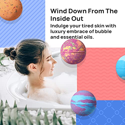 Lagunamoon Bath Bombs for Kids, Women - Bubble Bath Shower Salts for Women - Relaxing Bathbombs Set - Bath Essentials Shower Bubble Steamers (12-Pack Bath Bombs)