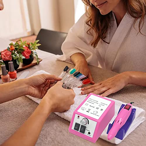 Electric Nail Drill Machine 20000 RPM, Acrylic Nail Tools for Thick Nails File Kit, Gel Nails Manicure Pedicure Polisher Sets for Home Salon Use
