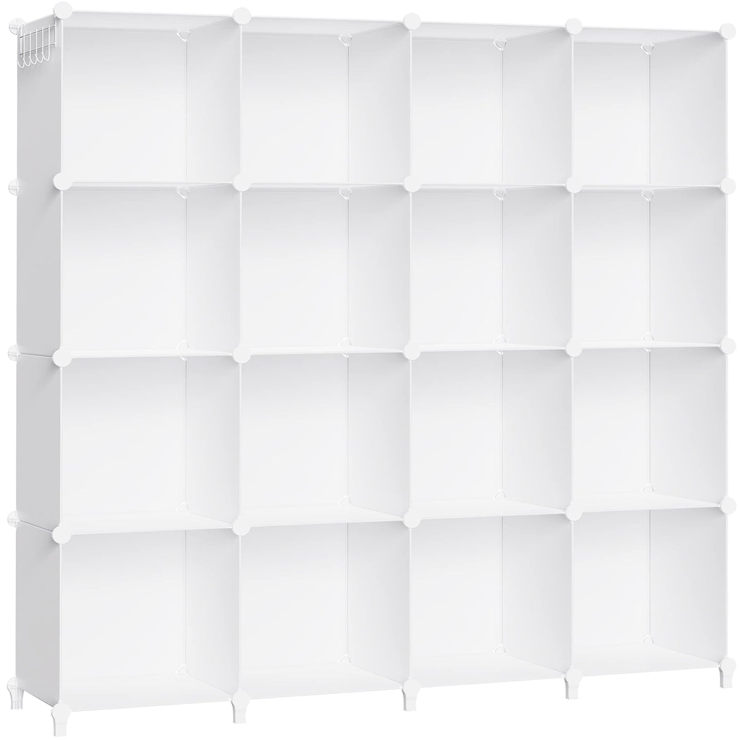 HOMIDEC Closet Organizers and Storage, 16 Cube Storage Organizer, Closet Organizer Bookshelf Cubes Shelves for Clothes, Bedroom, Kids Room, Bathroom, Wardrobe, Garment Racks, White