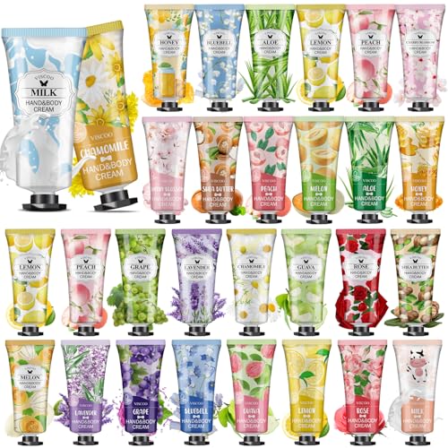 28 Pack Hand Cream Gifts Set for Women, Bulk Hand Lotion for Birthday Gifts for Women, Bridesmaid Gifts, Thank You Gifts, Party Favors, Mini Moisturizing Hand Lotion Travel Size for Dry Cracked Hands