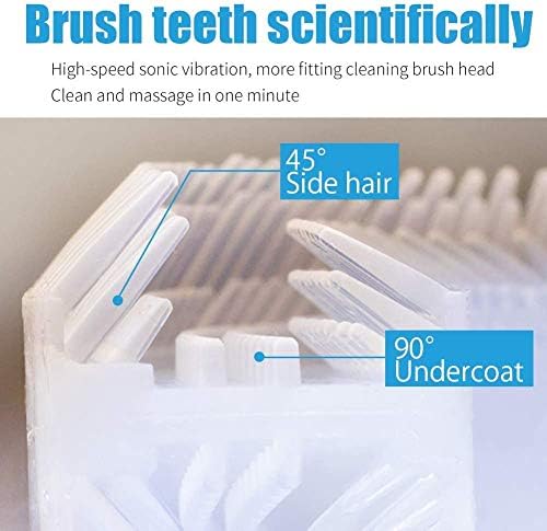 Automatic Ultrasonic Toothbrush,Electric Ultrasonic Toothbrush for Adults 360° Electric Toothbrush 30'' Automatic Timer Wireless Charging Washable Travel Home Dual-use (White)