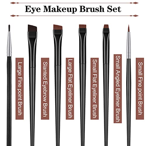30 Pcs Eyeliner Brush Set Gel Angled Eye Liner Fine Flat Slanted Eyebrow Brushes Thin Makeup Tool for Women Girls Salon Beauty Cosmetic Esthetician Supplies