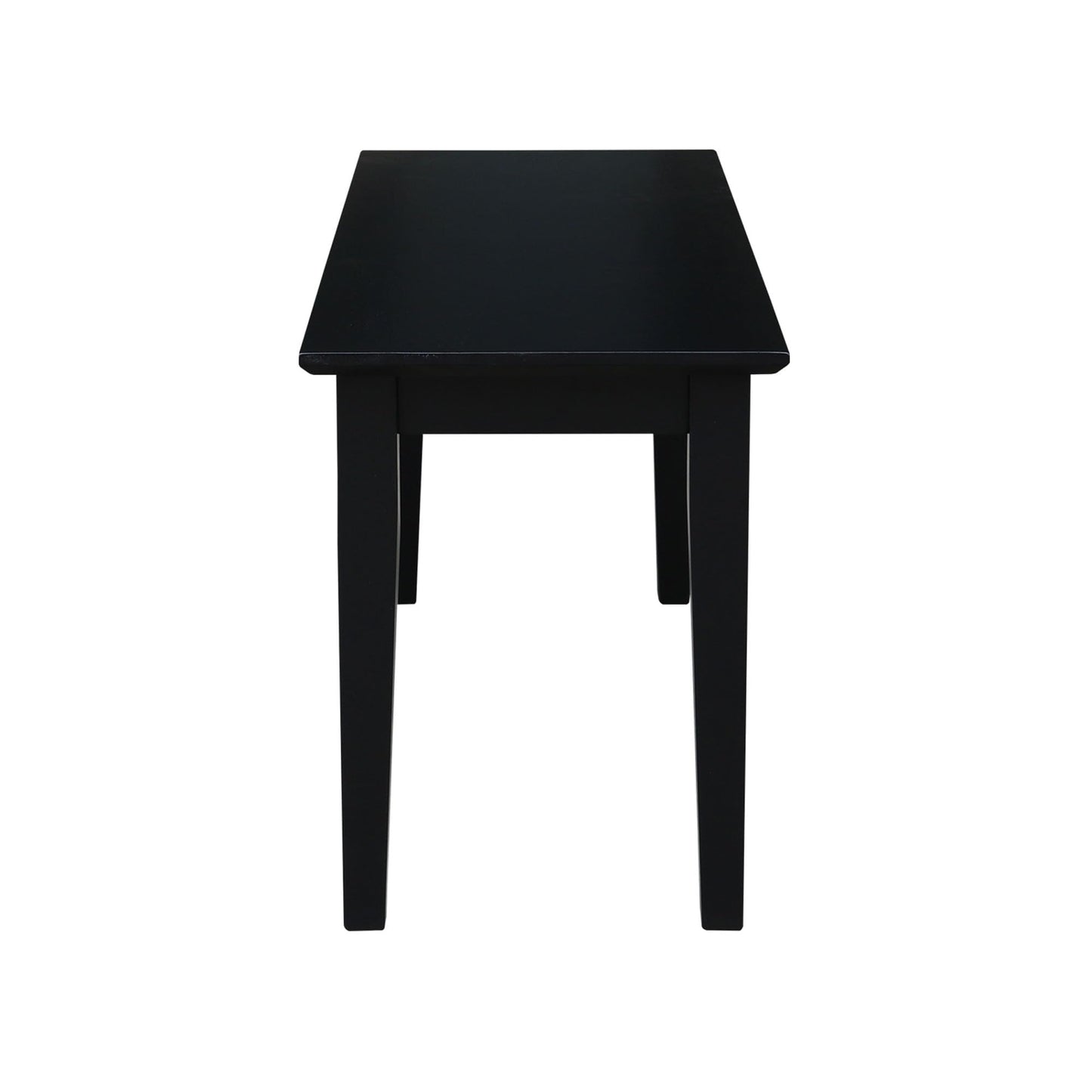 IC INTERNATIONAL CONCEPTS Shaker Style Bench Real/Solid Parawood, Kitchen/Dining, Sturdy & Reliable Seating, Easy Assembly, 39"W x 14"D x 18"H, 450 Lbs Wt. Capcity, Black