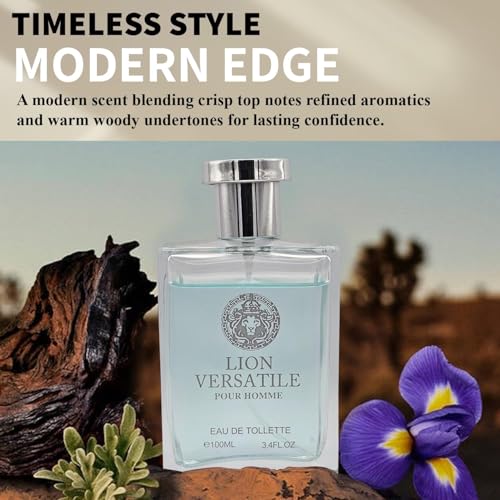 Lion Versatile Cologne for Men Pack of 5 Fragrance 3.4oz 100ml Each Natural Scent Fresh Aromatic Floral Masculine Oriental Woody Notes Individually Boxed Fragrance for Men