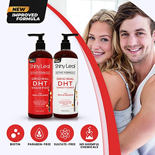 Anti-Hair Loss Shampoo With Biotin, for Men & Women - Sulfate-Free, Natural DHT Blocking Formula for Hair Growth, Thinning Hair Prevention, 16 Oz