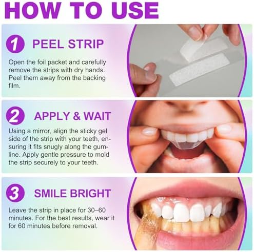 Teeth Whitening Strips,7-Day whitening Strips,Peroxide Free,Sensitive Teeth Whitener,Enamel Safe for Whiter Teeth,Deep Stains Removal,nstant Teeth Whitening Without The Harm (28pcs)