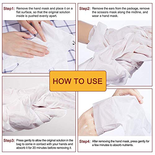 Hand Mask, 5 Pairs Hand Moisturizing Gloves Repairing Hand Mask for Extra Dry Skin Spa Masks, Exfoliating Hand Peeling Mask, Repair Rough Skin for Men & Women