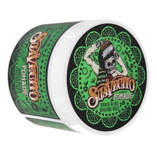Suavecito Amber Altar Original Hold Pomade Fall Edition 4 oz - Medium Shine Water Based Wax Like Flake Free Hair Gel - Easy To Wash Out - All Day Hold For All Hairstyles