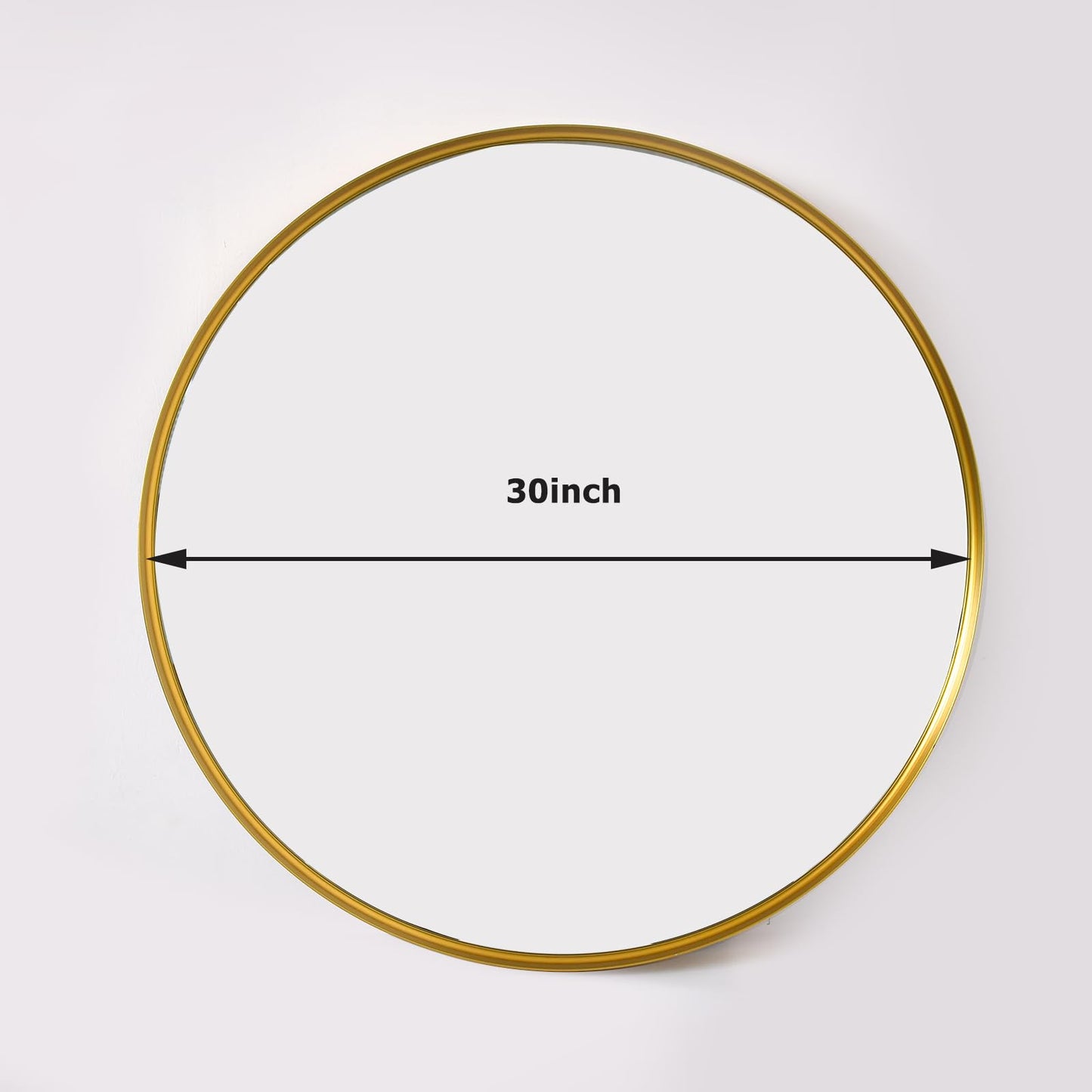 Easly 30 Inch Round Bathroom Mirror - Wall Mounted Circle Mirror with Metal Frame, Modern Mirror Suitable for Bathroom, Vanity, Entryway, Living Room, Wall Decor,Gold