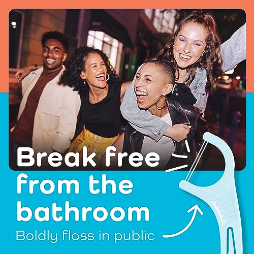 Plackers Twin-Line Dental Flossers, Advanced Whitening and Dual Action Flossing System, Easy Storage, Super Tuffloss, 2X The Clean, Cool Mint Flavor, 150 Count (Pack of 4)