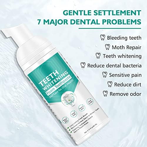 Citrus Baking Soda Teeth Whitening Toothpaste, 2 Pack - Ultra-fine Mousse Foam, Deeply Cleans Gums, Removes Stains