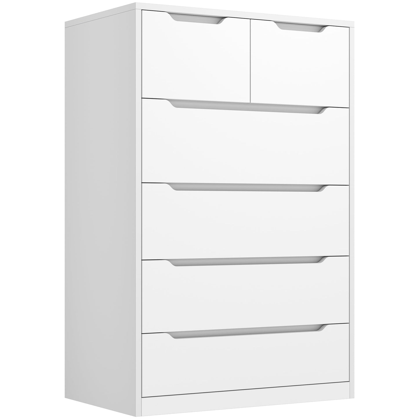 Romorgniz 6 Drawer Dresser for Bedroom Tall Chest of Drawers for Hallway, Closet,White,43.2" H X 27.6" W X15.6 D