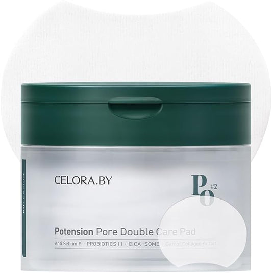 CELORABY Pore Double Care Pad - Korean Toner Pads with Exosomes, Triple Hyaluronic Acid & Probiotics for Pore Care, Hydration & Radiant Skin (70 Pads, All Skin Types)
