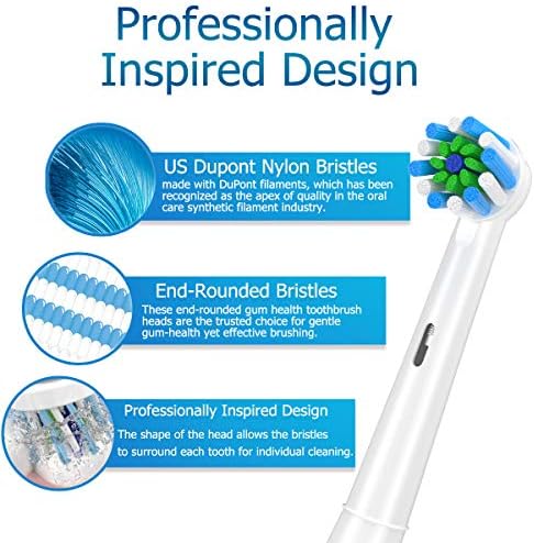 Replacement Toothbrush Heads Compatible with Braun Oral b 7000/Pro 1000/9600/ 5000/3000/8000/ and Smart Electric Toothbrush, 16 Pcs (White)