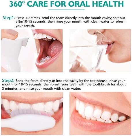 Foam Toothpaste 2PCS,Stain Removal Toothpaste for Sensitive Teeth,Teeth foaming Whitening,Baking Soda Spearmint Whitening Mousse Mouth Wash Water for Travel Friendly