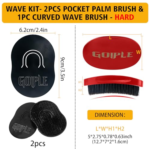 Wave Pomade for Men - Strong Hold, Easy Wash, Promotes Layered Waves, Moisture, Silky Shine, Hair Cream, Grease, Brush, Durag, Cap Set (Red)