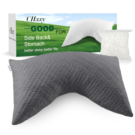 CHxxy Adjustable Side Sleeper Pillow for Neck and Shoulder Reilef, Ergonomic Design Medium Firm Queen Size Bed Pillows, Cross Cut Memory Foam Pillows for Back, Stomach and Side Sleepers