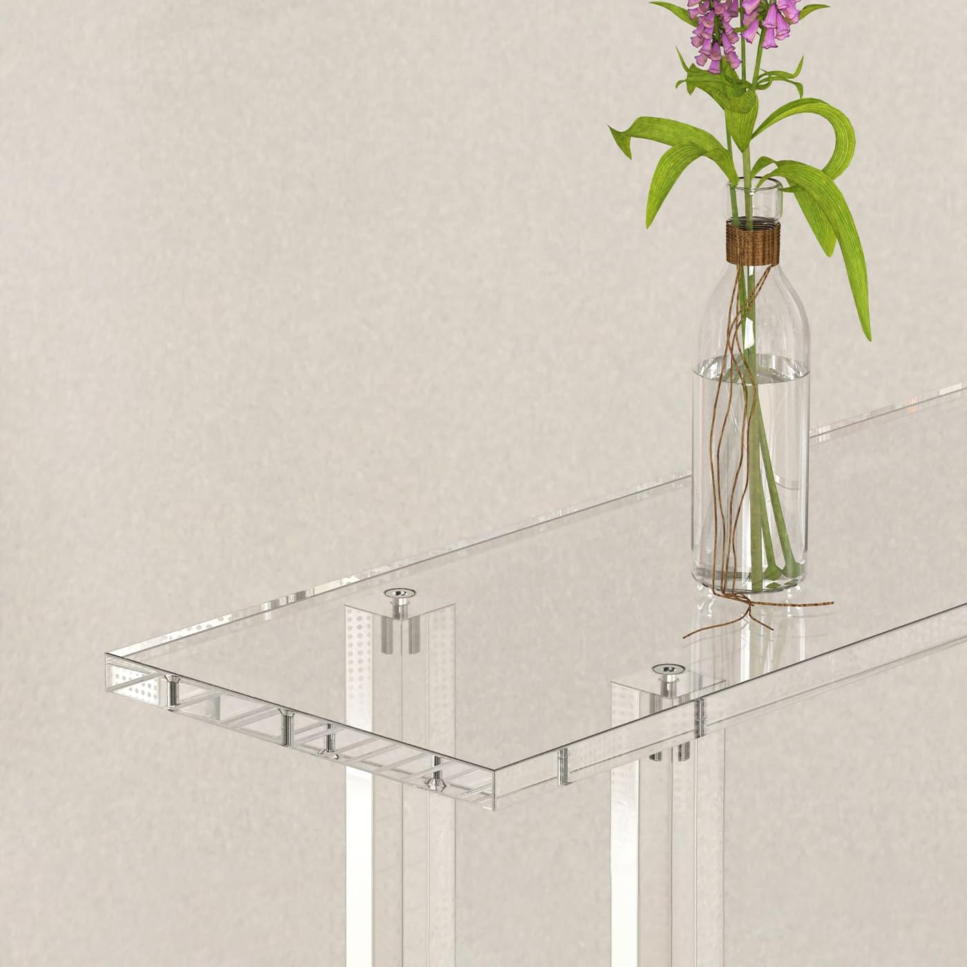 Clear Acrylic Narrow Console Sofa Table, 40inch Acrylic Console Table Entryway Tablé Narrow Long Console Table Modern Tablé Hallway Table Couch Table Transparent Color
