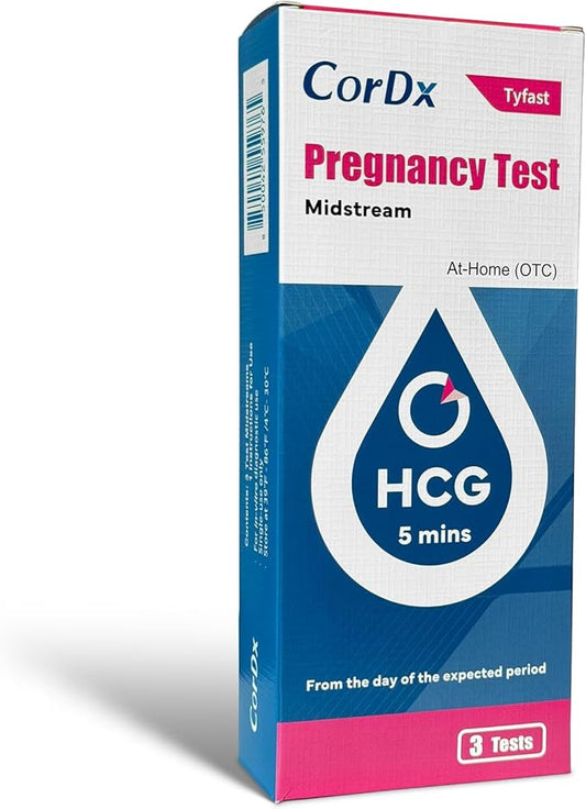 CorDx One-Step Early Detection Pregnancy Test Kit, Midstream Urine Tests for Easy at Home hCG Level Testing, Tester for Pregnant Women, Clear, Fast and Reliable Result with Over 99% Accuracy, 3 Pack