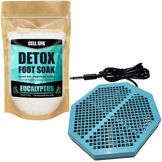 CS-900 Twice Powerful 6.5" x 5.5" Ion Detox Foot Bath Arrays Flat Dual Coil Stainless Steel Aqua Ionic Cleanse Array Compatible With Most 1/4" Plug Type Detox Machines (EUCALYPTUS)