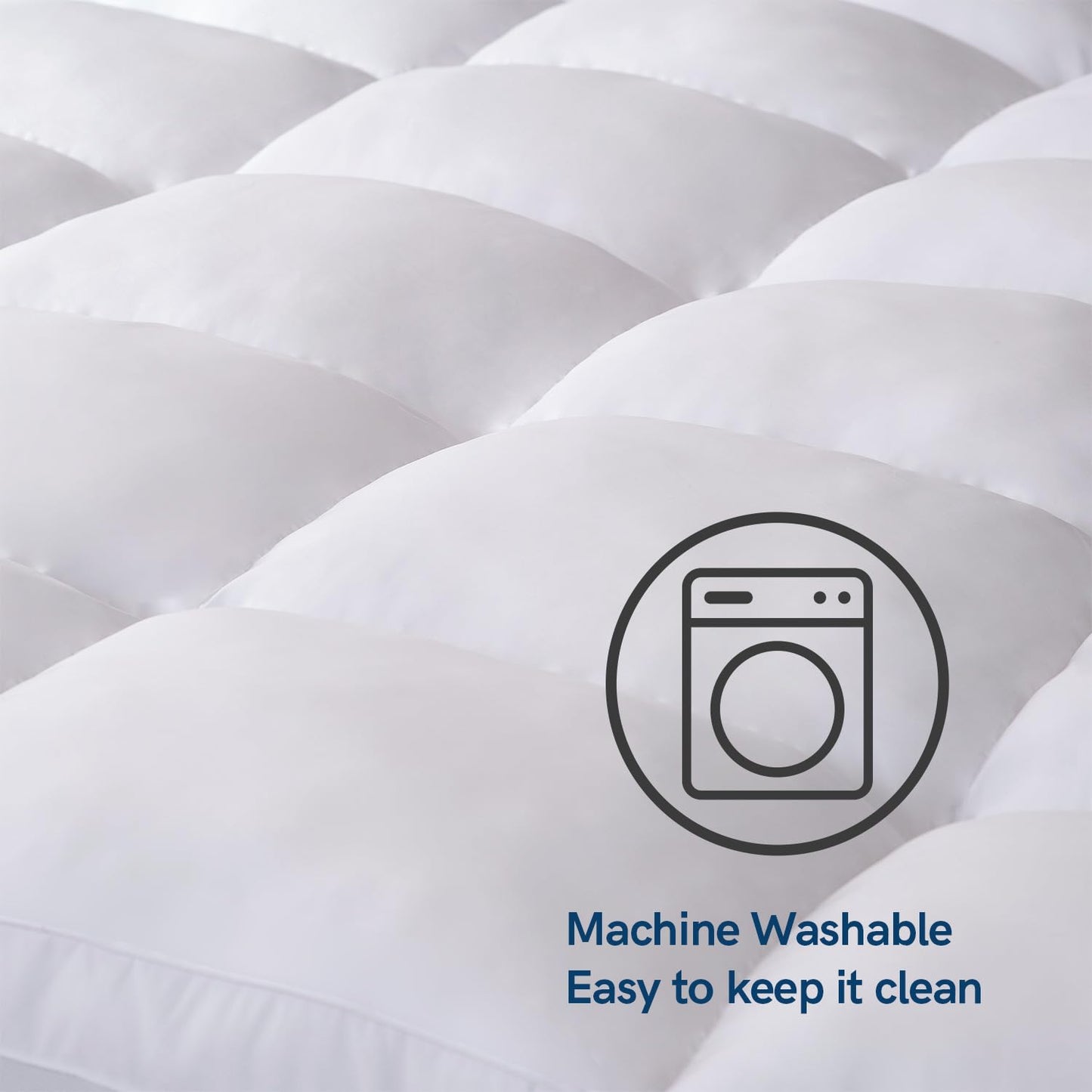 ELEMUSE Twin XL Mattress Topper for College Dorm, Thick Extra Long Twin Mattress Pad Cover for Back Pain, Plush Soft Pillowtop with Elastic Deep Pocket, Overfilled Down Alternative Filling