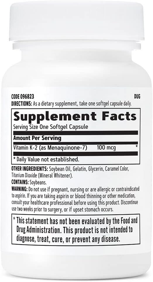 GNC Vitamin K-2 100mcg, 60 Softgels, Supports Bone-Building Process