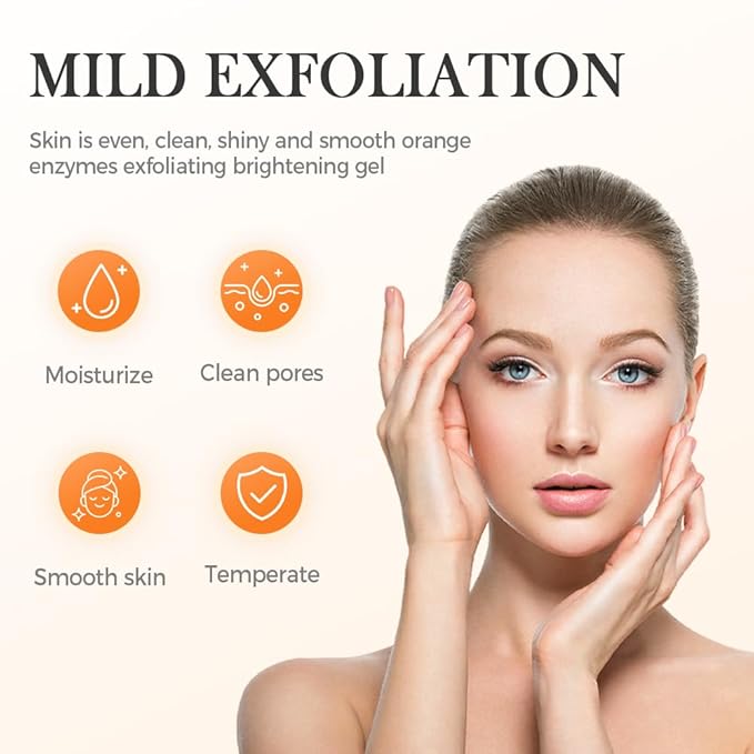 Orange Exfoliating Gel for Face and Body, 2025 New Deep Pore Orange Peeling Scrub, Deep Clean Pores, Remove Blackheads Moisturize Cleansing, Body Exfoliating Gel for All Types Skin (2PCS, 3.52 Fl Oz)