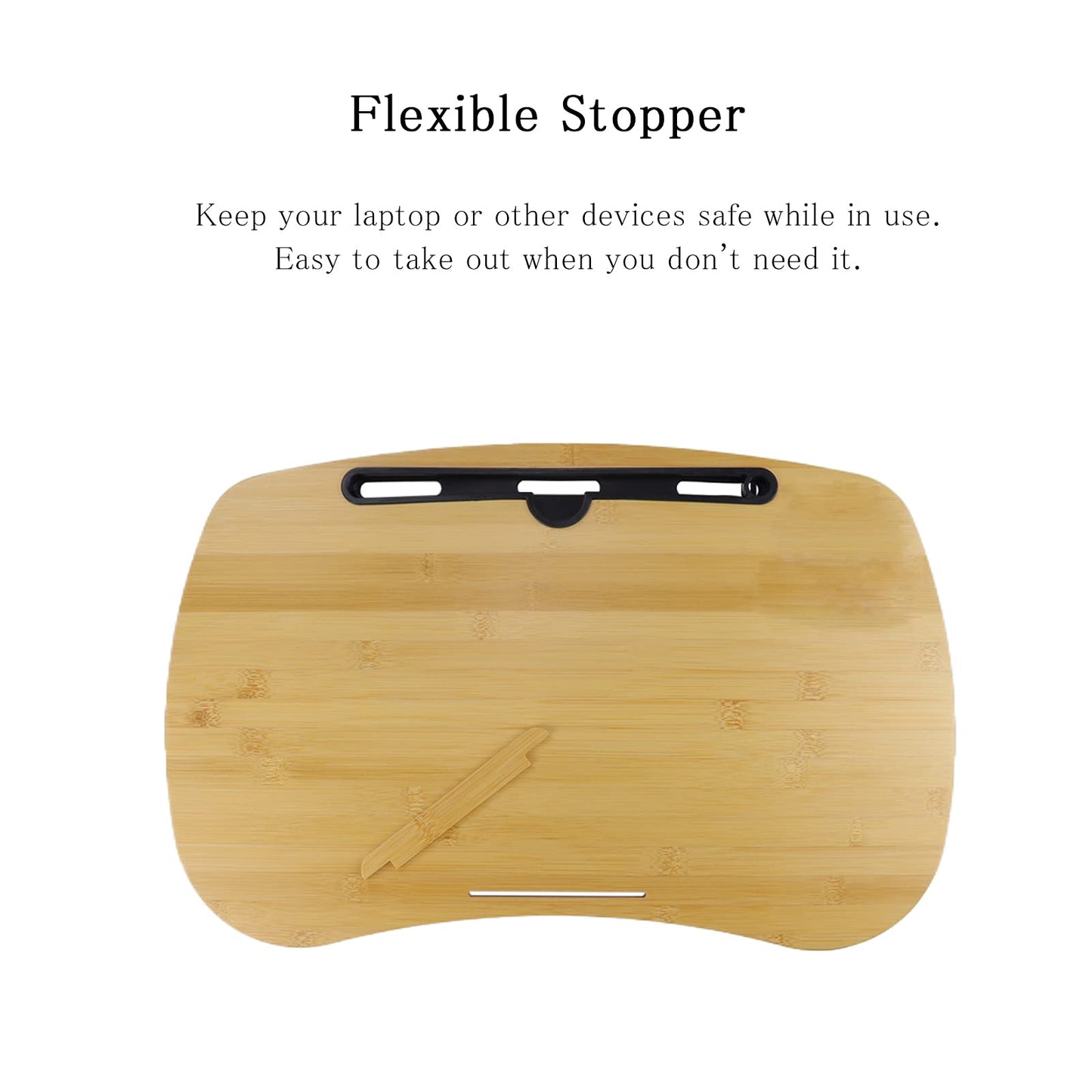 SUMISKY Lap Desk-Portable Laptop Table with Cushion Bamboo Platform Phone Holder L(21.6"x13.8")
