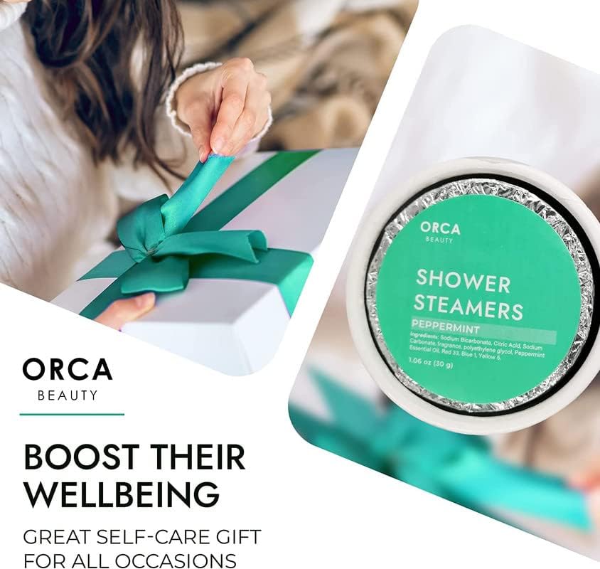 Shower Steamers Aromatherapy - Relaxation Gifts for Women, Shower Bombs, Unique Spa Gifts Shower Tablets, Stocking Stuffers for Women & Men (Peppermint and Eucalyptus Scent 8PC)