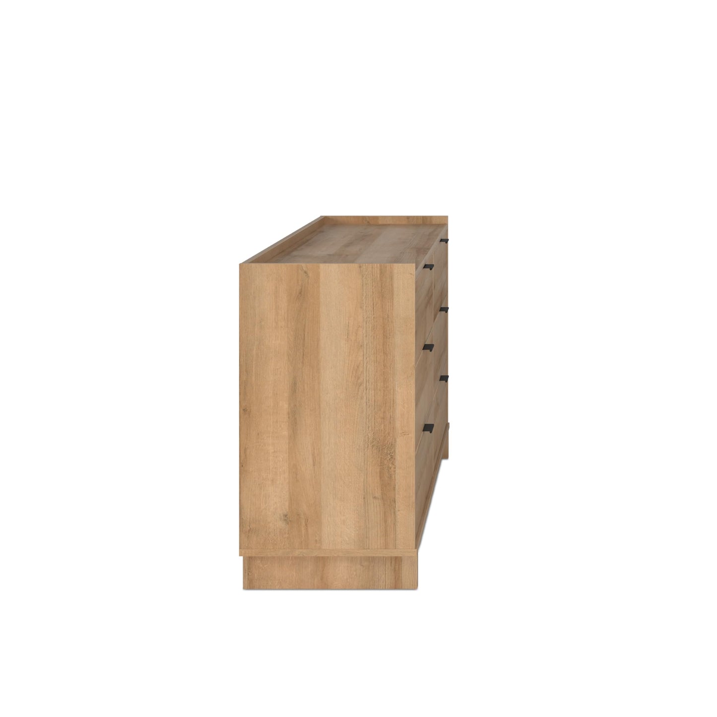 Prepac Simply Modern 6-Drawer Double Dresser for Bedroom, Chest of Drawers, Modern Bedroom Furniture, 52.5” Wide x 16” deep x 29.5” Tall, Oak