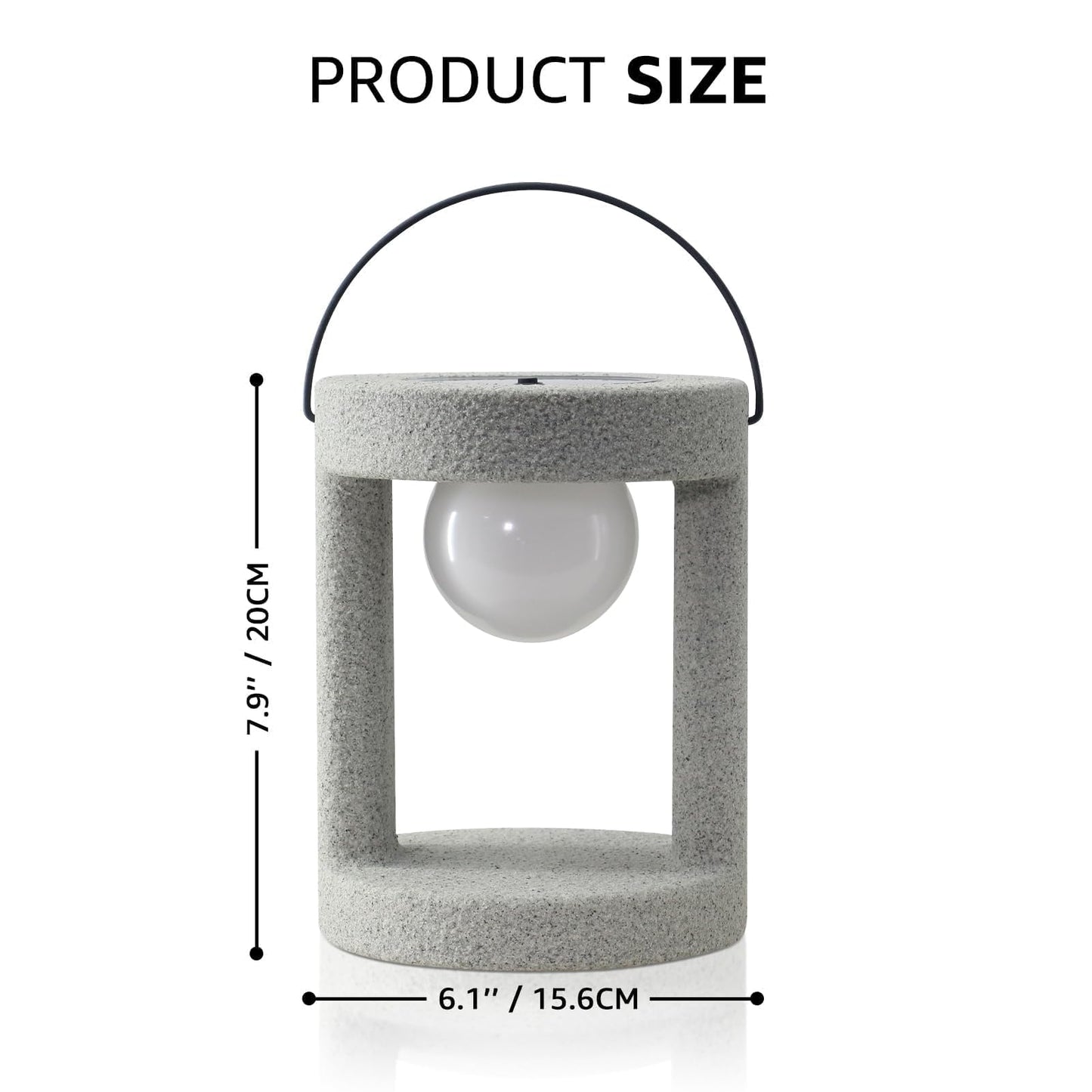 uuffoo Solar Outdoor Lantern, Portable Rechargeable Solar Lamp, IP44 Water-Resistant, Cordless Lights Decorative for Patio, Garden, Living Room