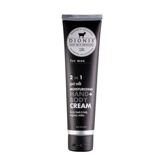 Dionis Goat Milk Skincare 3.3oz Hand & Body Cream For Men - Travel Size Hand Lotion For Hydrating & Moisturizing Dry Skin - Cruelty Free Cream Made In The USA - Paraben Free Formula