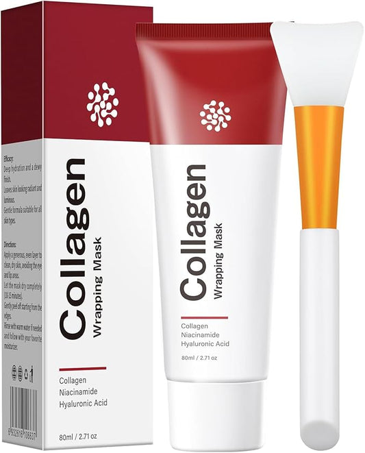 Collagen Peel off Face Mask for Hydrating, Shrinking pores, Wrinkles Fine Lines, Glowing Skin, Deep Repairing, 2.71oz/80ml