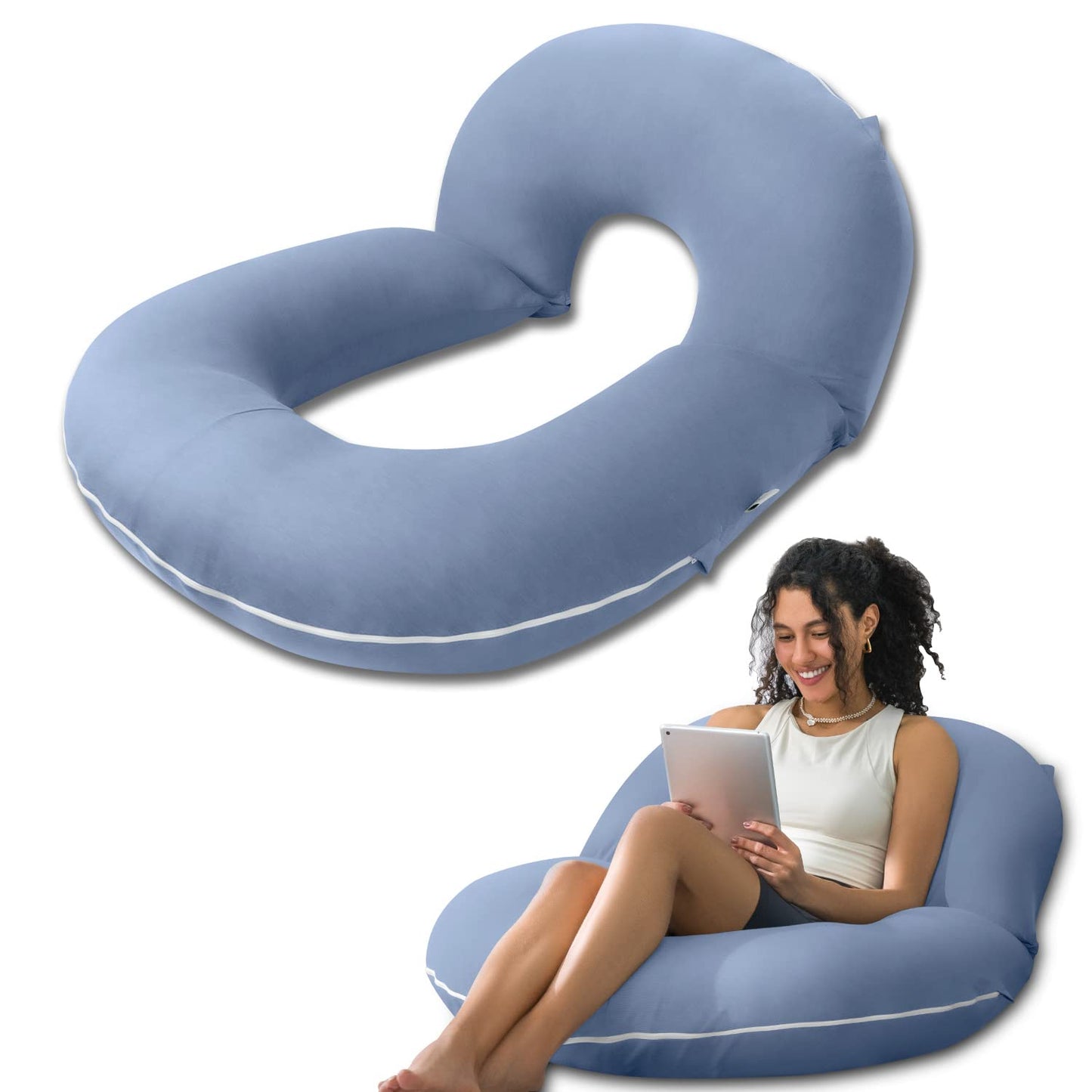INSEN Reading Pillow, Back Pillow for Sitting in Bed for Reading, Nurse & Relax, Reading Pillow for Adults, Moms & Kids, Sit Up Pillow for Bed