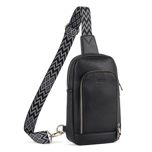 CLUCI Crossbody Bags for Women Trendy Cross Body Bag for Woman Sling Bag for Women Large Crossbody Sling Backpack Crossbody Bag for Travel Hiking Black