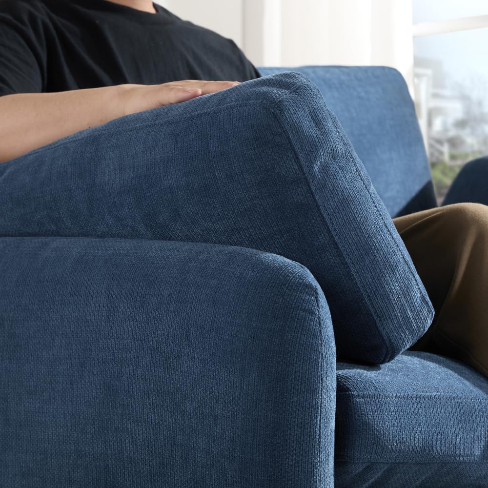SweetSnuggle Oversized Chenille Single Sofa Chair, Modern Upholstered Comfy Armchair, Blocking Couch Lounge with Pillows for Living Room,Apartment,Bedroom