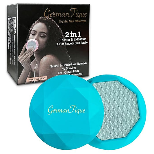 Crystal Hair Eraser,Upgraded Crystal Hair Remover Diamond,Painless and Effective Nano Glass Hair Removal Stone and Skin Exfoliation,Natural Epilator for Women and Men(Ocean Blue)