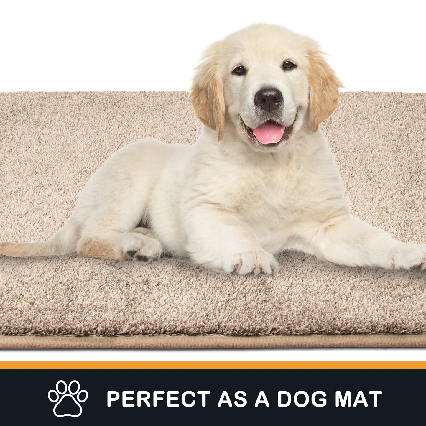 PURRUGS Dirt Trapper Door Mat 34" x 59", Non-Slip Machine Washable Entry Rug, Shoe Scraper, Dog Doormat, Super Absorbent Welcome Mat for Front & Back Door, Muddy Shoes & Paws, Taupe