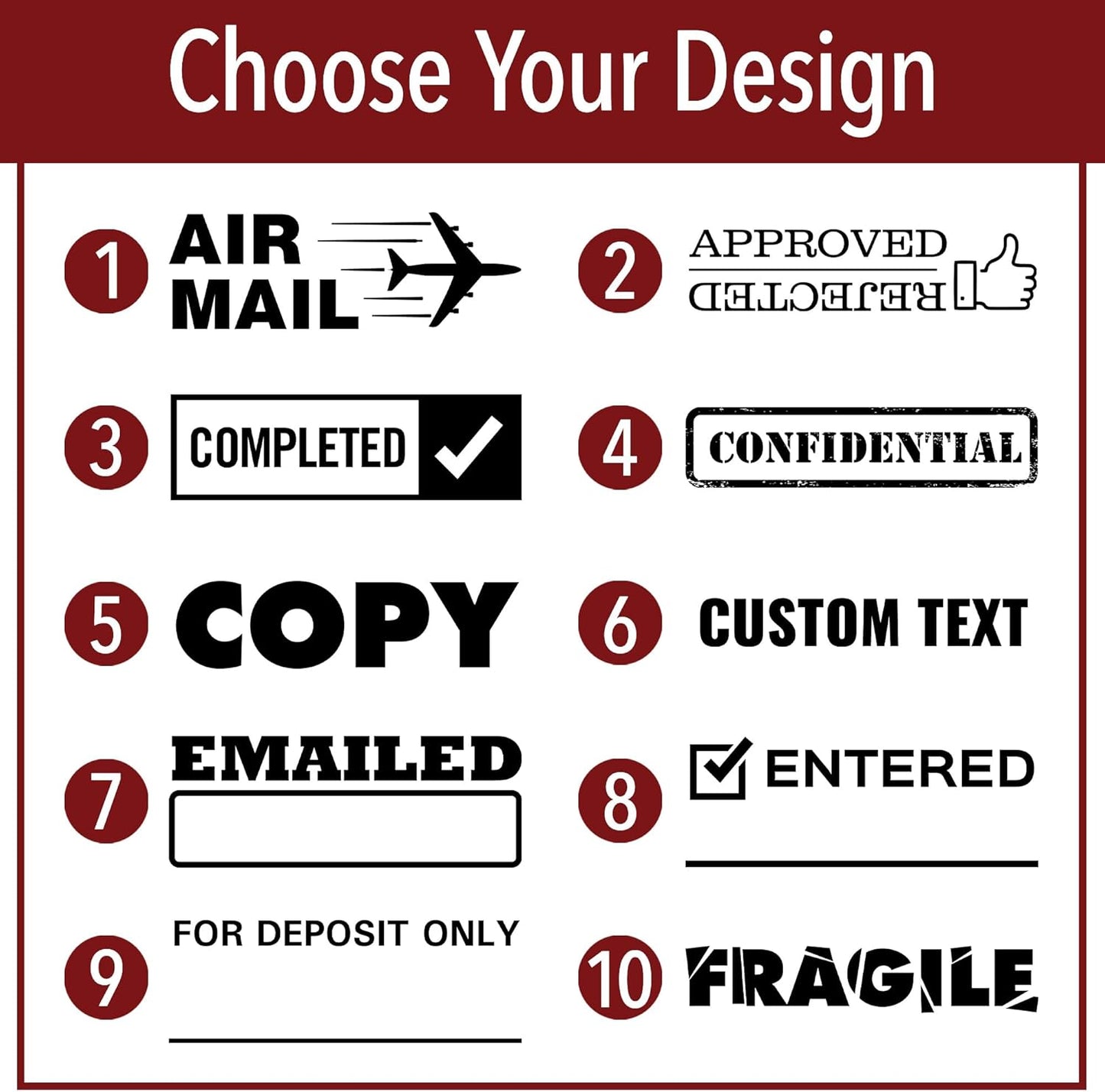 Confidential Office Stamp | 4 Different Sizes | 20 Designs | Multiple Color Options | Perfect for Quick Validation of Office Documents (Confidential, Medium)