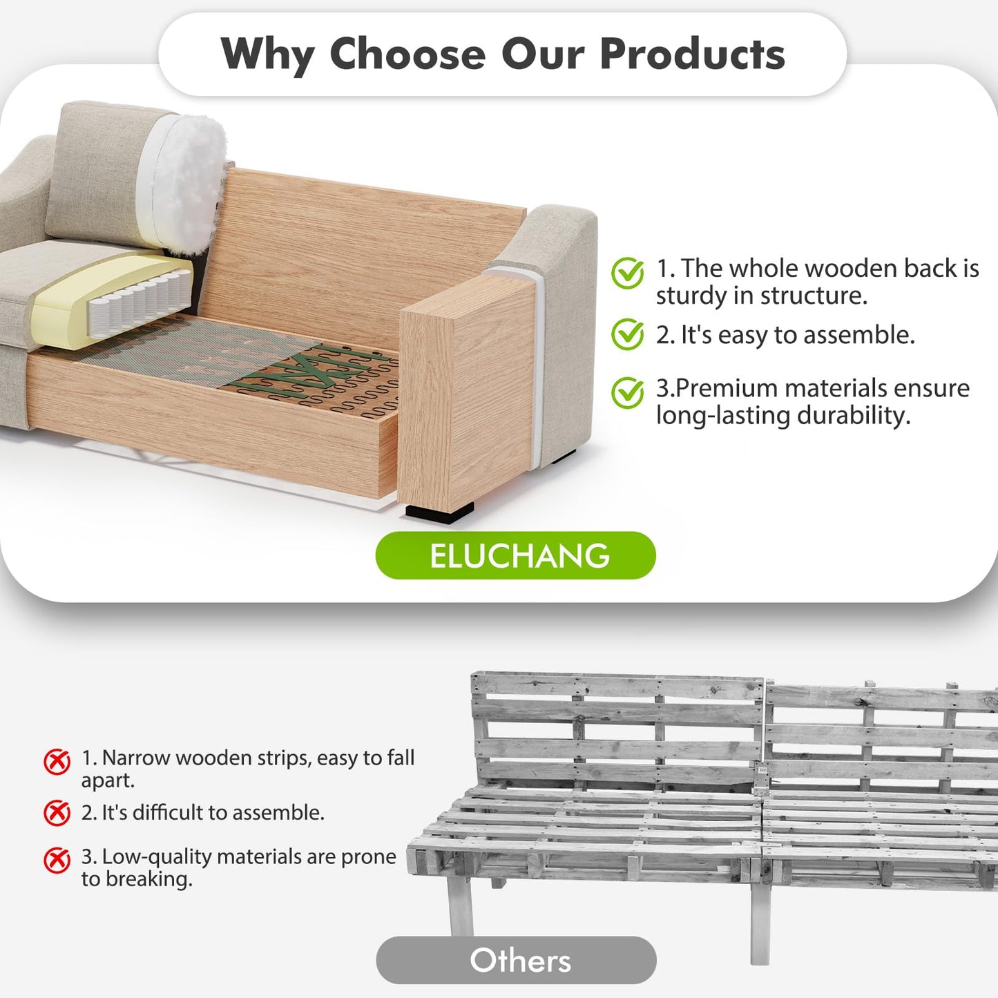 ELUCHANG Oversized 85" Deep Seat Sofa, Modern Couches for Living Room, 3 Seater Natural Linen Sofa, Upholstered Cushion & Detachable Cover, Comfy Sofa Couch for Apartment, Oatmeal