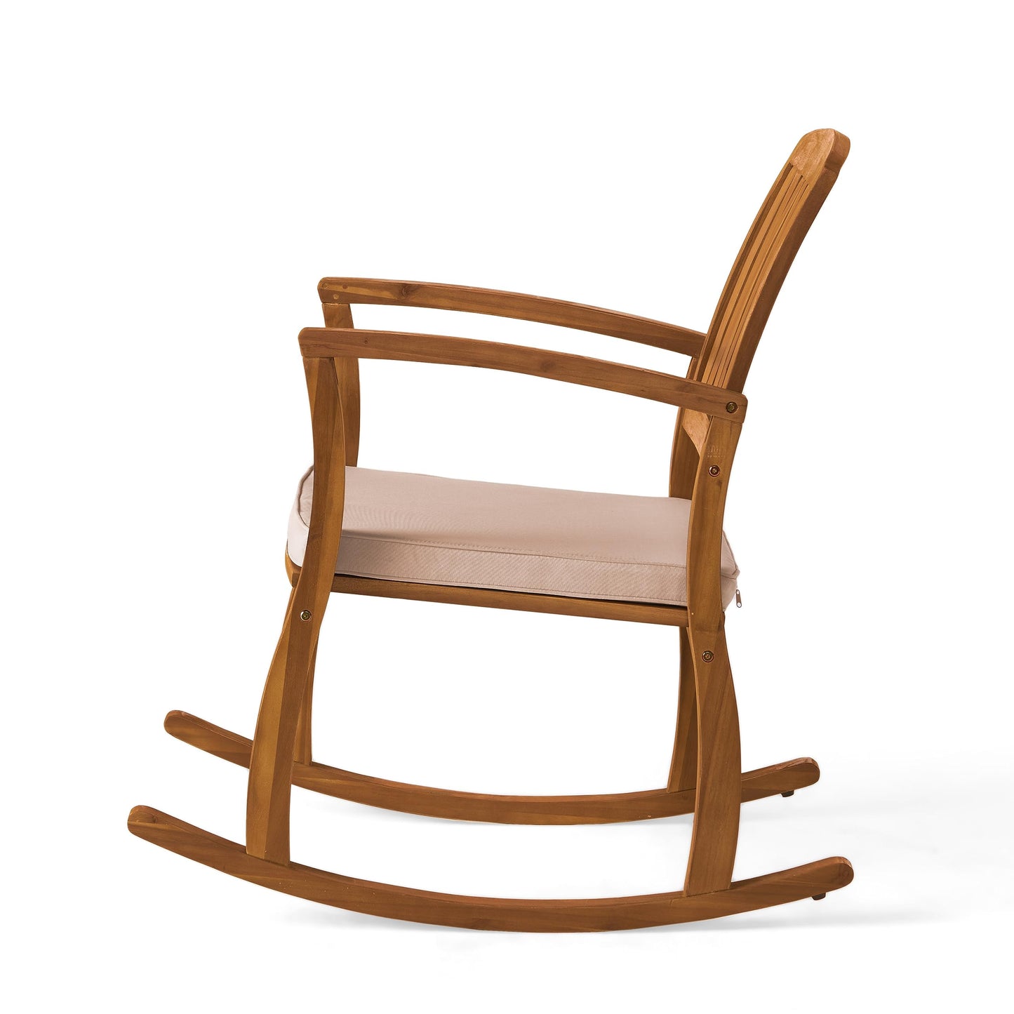 Christopher Knight Home Selma Acacia Rocking Chair with Cushion, Teak Finish