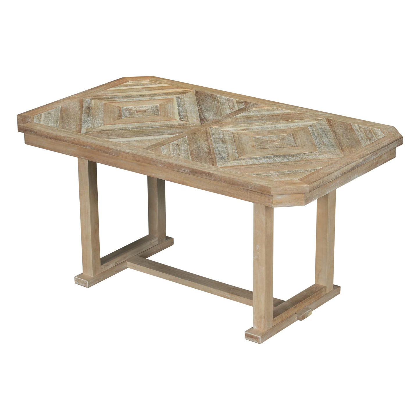 LUMISOL Wooden Kitchen Table with Chairs and Bench Set, 6 Piece Dining Room Table Set for 6, Wood Grane Tabletop and Upholstered Seating, MuddyNaturalWash
