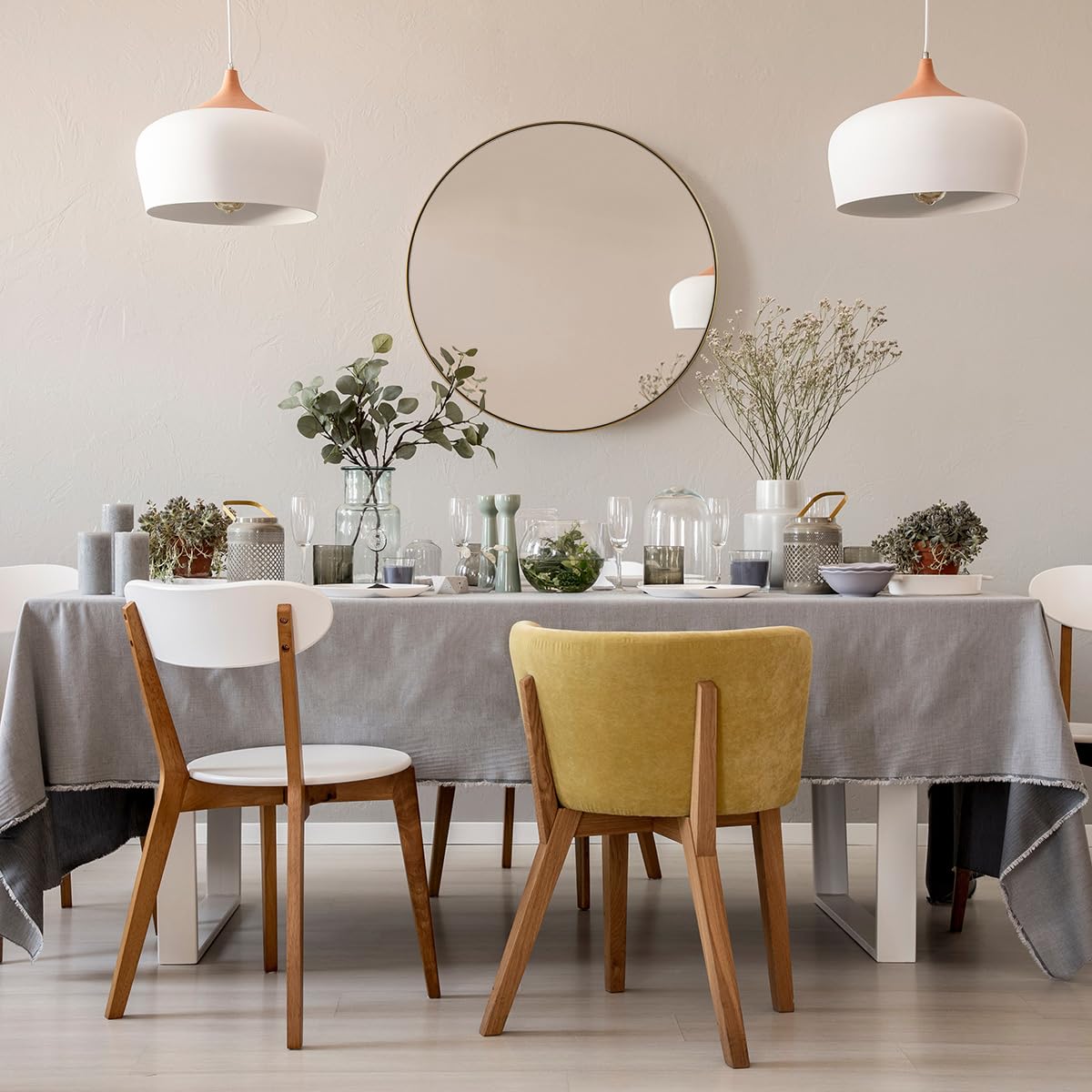 ANDY STAR 26 Inch Round Mirror, Brass Bathroom Mirror, Gold Circle Mirror with Stainless Steel Frame for Bathroom, Vanity, Living Room, Entryway